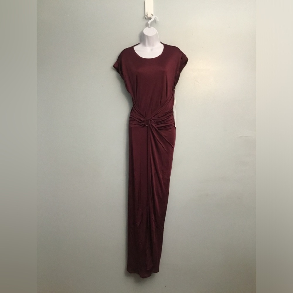 YOUNG FABULOUS AND BROKE Elegant Burgundy Maxi Dress